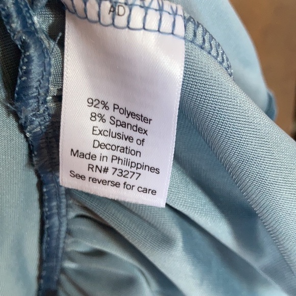 LC Lauren Conrad smocked flounce hem velvet dress duller blue size M - Picture 13 of 17